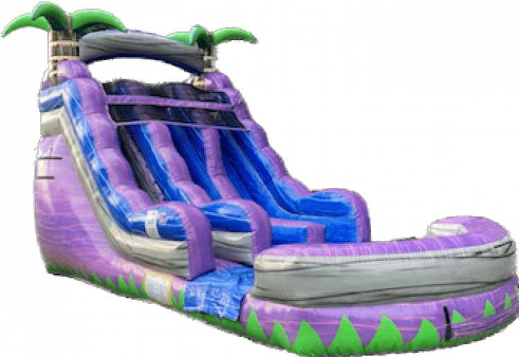 15ft Double Lane Purple Crush Water Slide