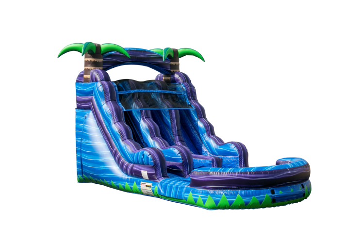 15ft Double Lane Tropic Blast Waterslide